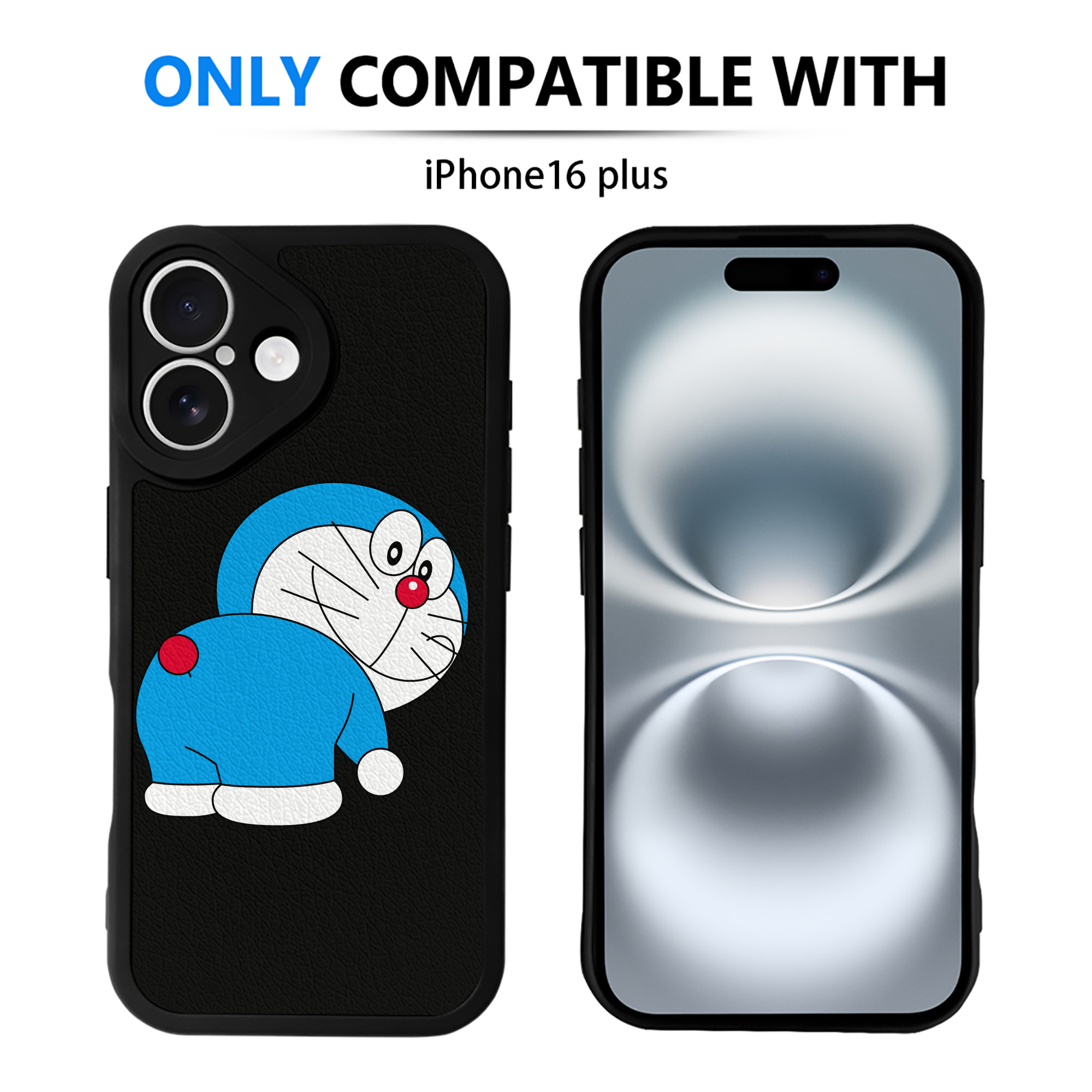 （画像用） ドラえもん Doraemon 【iPhone 16シリーズ対応】シリコンスマホケース（レザー調） 材質：シリコン